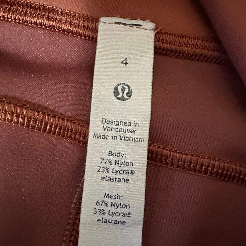 LULULEMON Everlux and Mesh High-Rise Tight 25" Dark Terracotta Size 4 - Picture 8 of 9